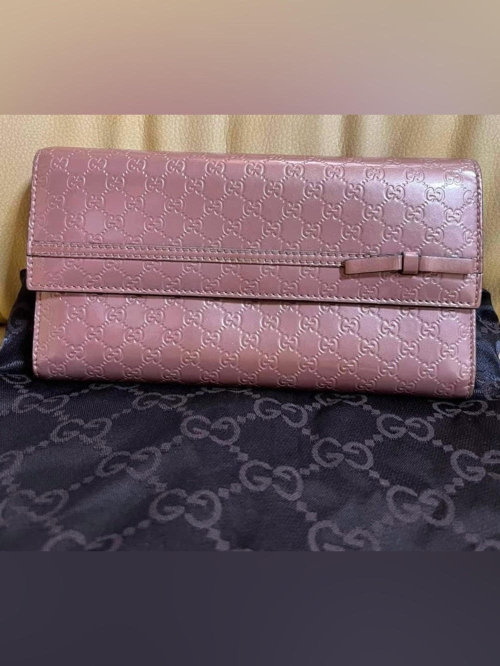 Gucci Pink Embossed Long Wallet - Bifold